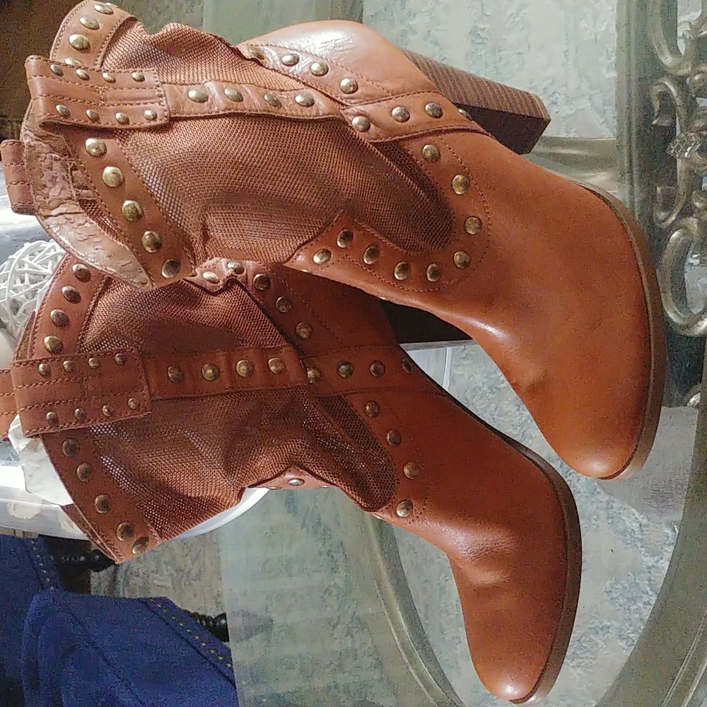 BCBG Mesh Studded Booties